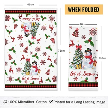 Christmas Kitchen Towels Set of 2 with Fun Holiday Designs