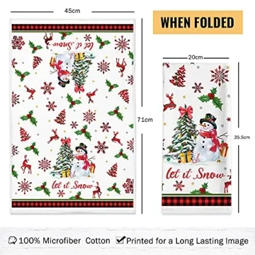 Christmas Kitchen Towels Set of 2 with Fun Holiday Designs