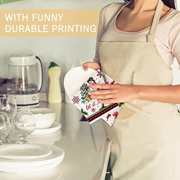 Christmas Kitchen Towels Set of 2 with Fun Holiday Designs