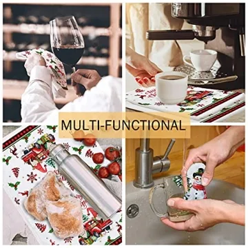 Christmas Kitchen Towels Set of 2 with Fun Holiday Designs