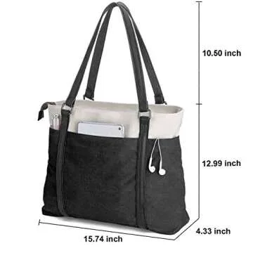 Women's Work Bag with Laptop Compartment Zipper Pockets Teacher Totes Purse