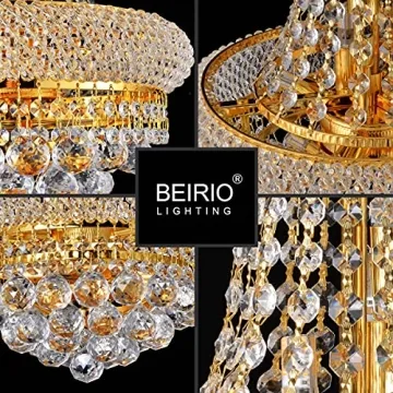 Elegant BEIRIO 8-Lights Crystal Chandelier for Home