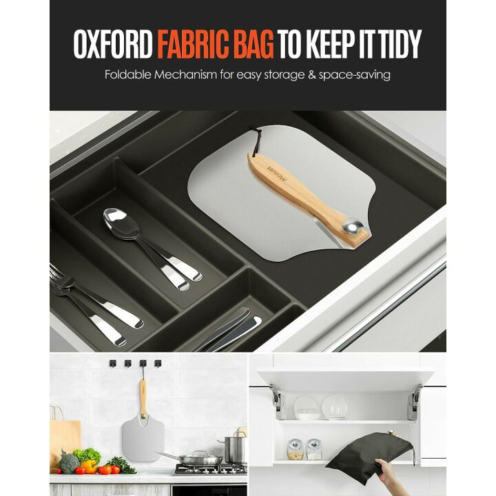 12" Aluminum Pizza Peel with Rocker Cutter & Bag