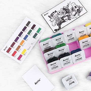 MIYA/HIMI Gouache Set - 18 Vibrant Colors for Artists