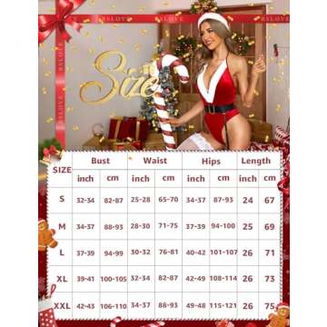 Sexy Red RSLOVE Christmas Teddy Bodysuit for Women