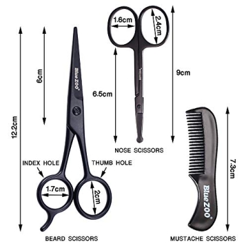 BlueZOO Grooming Scissors & Comb Kit for Men & Women