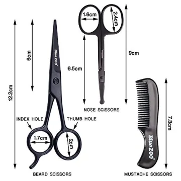 BlueZOO Grooming Scissors & Comb Kit for Men & Women