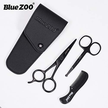 BlueZOO Grooming Scissors & Comb Kit for Men & Women