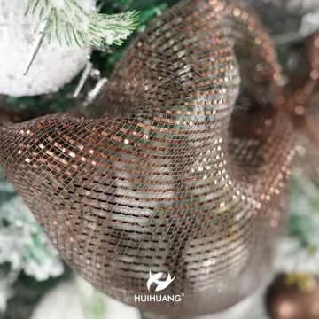HUIHUANG Brown Deco Mesh for Holiday Decorations and Crafts