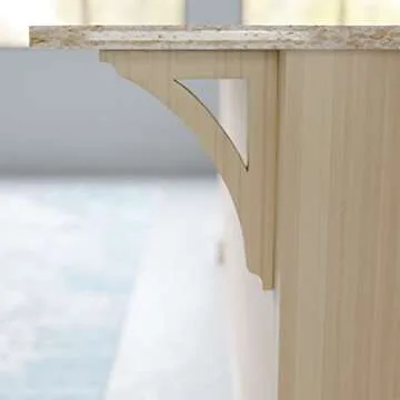 Ekena Millwork BKTW01X08X12THRW-CASE-4 Large Thorton Wood Wood Brackets, 1 3/4"W x 8 1/2"D x 12"H (4-Pack), Rubberwood