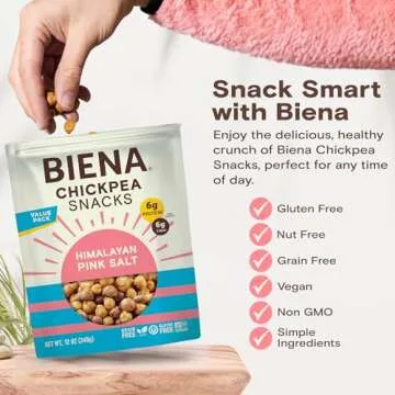 BIENA Chickpea Snacks - Crunchy Vegan Protein Treats