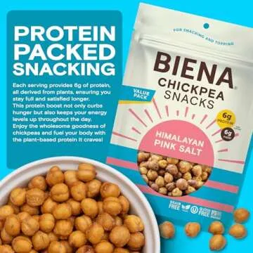 BIENA Chickpea Snacks - Crunchy Vegan Protein Treats