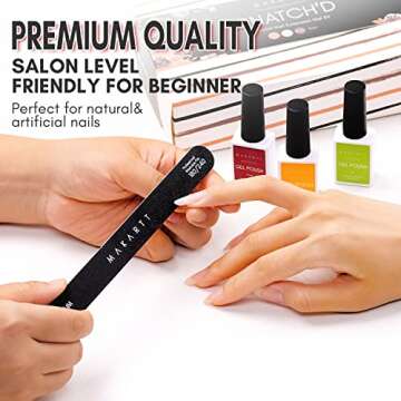 Makartt Nail File, 180 240 Grit Emery Boards for Nails, 10pcs Professional Washable Dual Sides Filer Kit for Natural Nails, Gentle Filing & Ultra-Fine Shining Manicure Tools