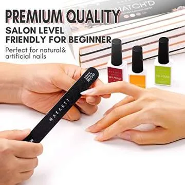 Makartt Nail File, 180 240 Grit Emery Boards for Nails, 10pcs Professional Washable Dual Sides Filer Kit for Natural Nails, Gentle Filing & Ultra-Fine Shining Manicure Tools