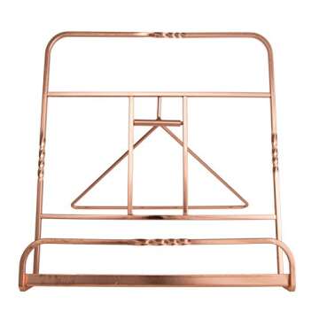 Creative Home Renaissance Copper Plated Cookbook Holder, Copper, 10" x 7-1/8" x 9-7/8"