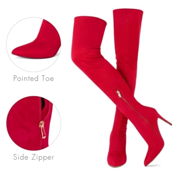 Stunning Red Over The Knee Thigh High Boots for Women