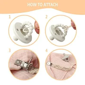 Kapihouse Pacifier Clips for Boys and Girls, Baby Holder Leash, Teething Toy Or Soothie by Hand-Made Braided(4 Pack A)