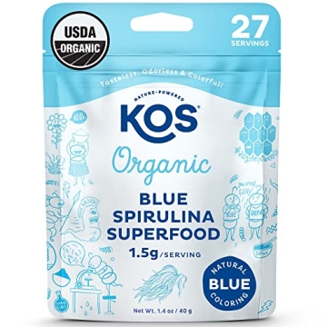 KOS Organic Blue Spirulina Powder - Natural Superfood for Smoothies