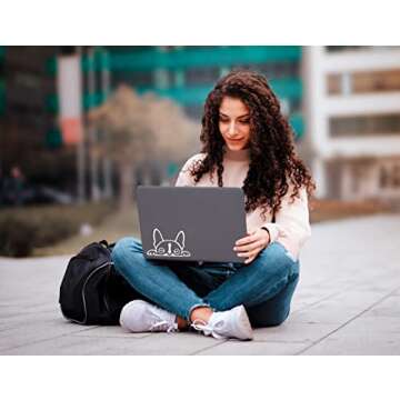 Boston Terrier Peeking Decal – 6" x 3" Vinyl Sticker for Cars, Walls, and More!