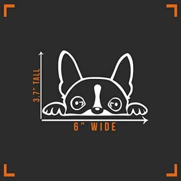 Boston Terrier Peeking Vinyl Sticker for Cars and Walls