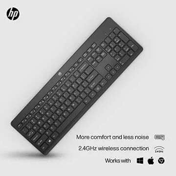HP 230 Wireless Keyboard - Wireless Connection - Low-Profile, Quiet Design - Windows & Mac OS - Lapt...