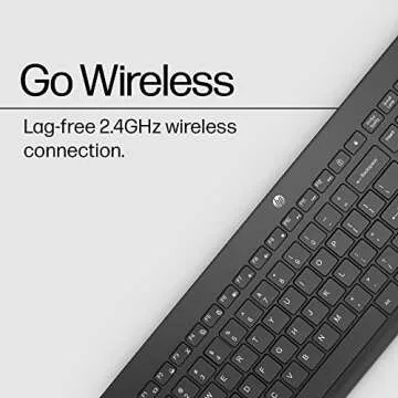 HP 230 Wireless Keyboard - Wireless Connection - Low-Profile, Quiet Design - Windows & Mac OS - Laptop, PC Compatible - Shortcut Keys & Number Pad - Long Battery Life (‎3L1E7AA#ABA),Black