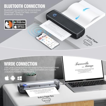 Portable Wireless Bluetooth Thermal Travel Printer
