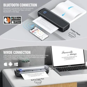 Portable Wireless Bluetooth Thermal Travel Printer