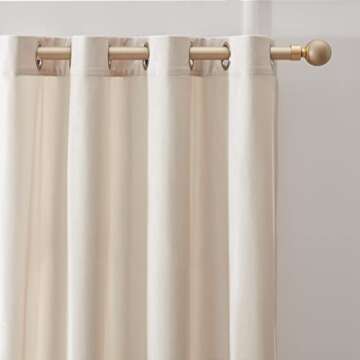 BULBUL Cream Velvet Blackout Curtains - Set of 2 Panels