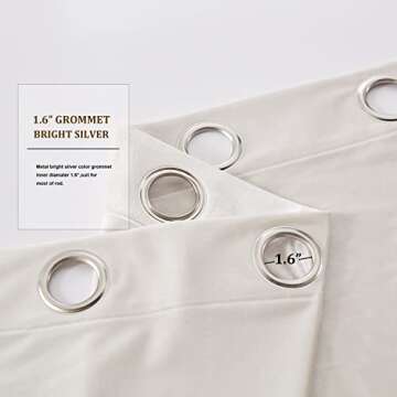 BULBUL Cream Velvet Blackout Curtains - Set of 2 Panels