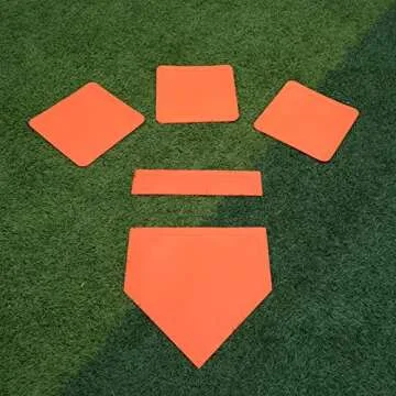 Eco Walker Thrown Down Baseball Bases Perfect for Baseball, Teeball, Softball, Kickball, Kids, Backyard, Practice and School (Orange)