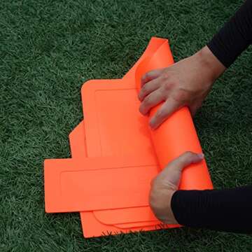 Eco Walker Thrown Down Baseball Bases Perfect for Baseball, Teeball, Softball, Kickball, Kids, Backyard, Practice and School (Orange)