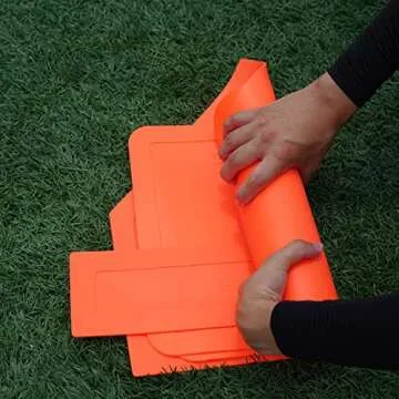 Eco Walker Thrown Down Baseball Bases Perfect for Baseball, Teeball, Softball, Kickball, Kids, Backyard, Practice and School (Orange)