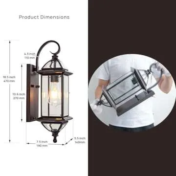 GAZELIGHTING Outdoor Porch Light - Durable Bronze Fixture