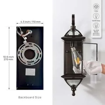 GAZELIGHTING Outdoor Porch Light - Durable Bronze Fixture
