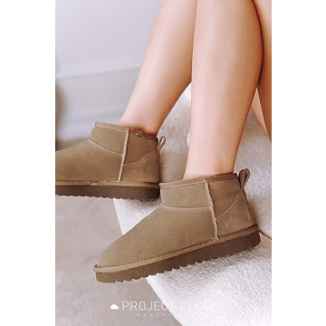 Genuine Suede Ankle Boots for Women - Water Resistant
