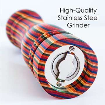Totally Bamboo Baltique Marrakesh Collection Pepper Grinder, Wooden Refillable Spice and Pepper Mill for Cooking and Serving