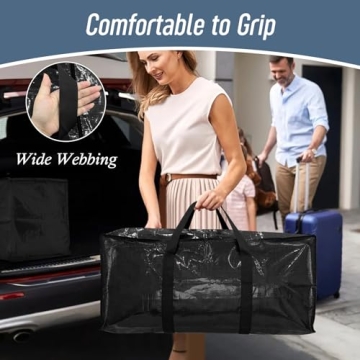 Extra Heavy Duty Large Moving Bags - 6 Pack Durable Storage