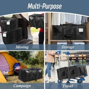 Extra Heavy Duty Large Moving Bags - 6 Pack Durable Storage