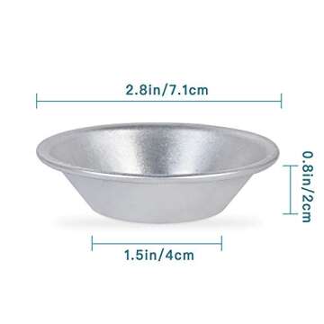 25 Pack Egg Tart Molds, Tartlets Dessert Mold Pans Tiny Pie Tin Puto Cup Bakeware Muffin Cupcake Cak...