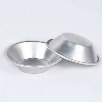 25 Pack Egg Tart Molds, Tartlets Dessert Mold Pans Tiny Pie Tin Puto Cup Bakeware Muffin Cupcake Cake Cookie Mold Baking Tool, Aluminum Round Reusable Nonstick Dessert Mold