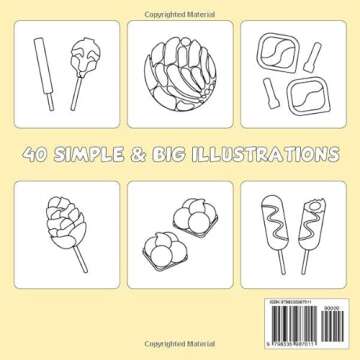 Mexican Treats Coloring Book Bold and Easy: 40 Simple and Big Illustrations with Thick Lines for Adu...