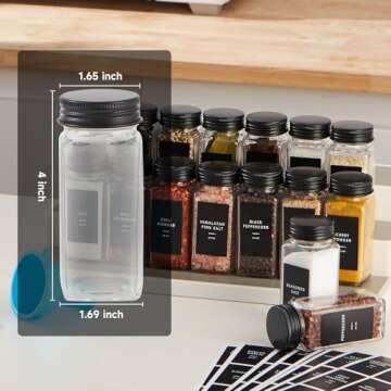 Skiileor 36 Pcs Spice Jars Set - Complete Kitchen Organization Solution