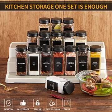 Skiileor 36 Pcs Spice Jars Set for Organized Kitchen