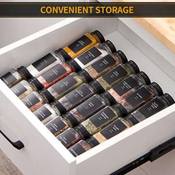 Skiileor 36 Pcs Spice Jars Set for Organized Kitchen