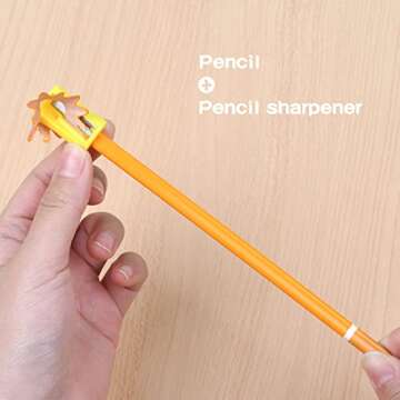 PABLUE HB Graphite Pencils, Triangular Concave Grip Pencils, Fat, Thick, Strong, with Eraser, Sharpener, Suitable for School, Student, Art, Beginner,Drawing,Sketching,Shading (Yellow, 144 Count)