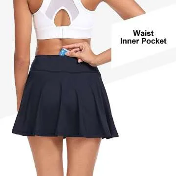 GGOV Flowy Women's Tennis Golf Skirt with Shorts Blue