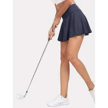 GGOV Flowy Women's Tennis Golf Skirt with Shorts Blue