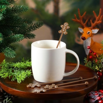 SiliFine 30 Pcs Christmas Drink Stirrers for Holiday Drinks