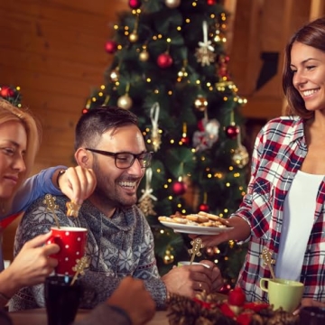 SiliFine 30 Pcs Christmas Drink Stirrers for Holiday Drinks